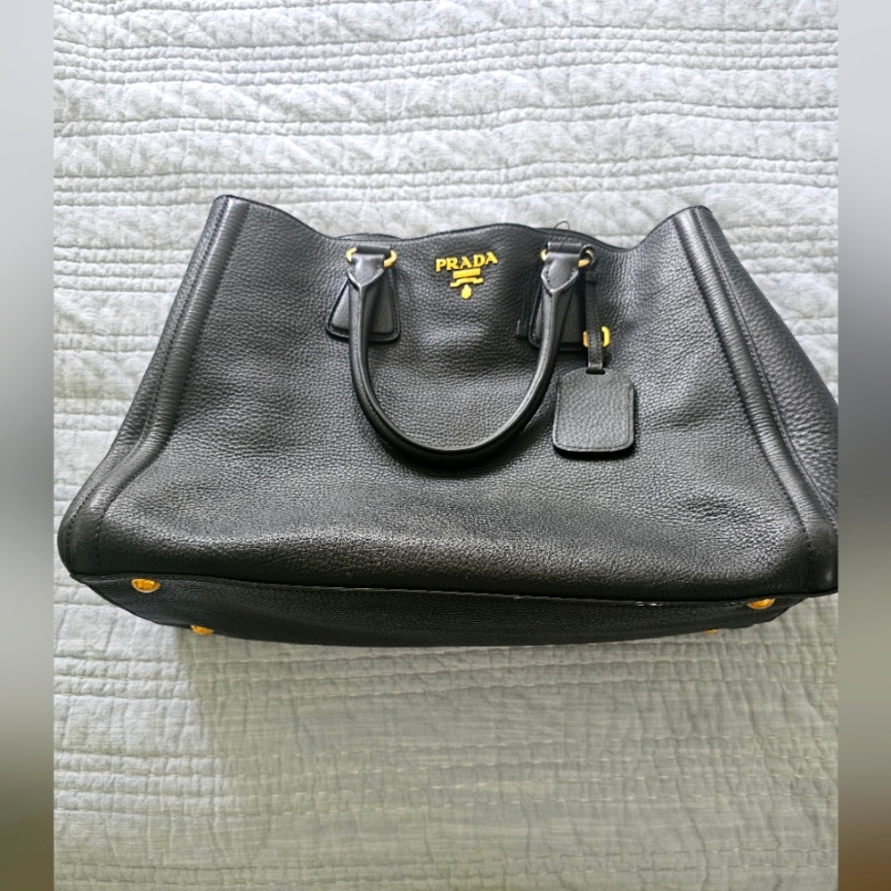Prada Saffiano black leather bag